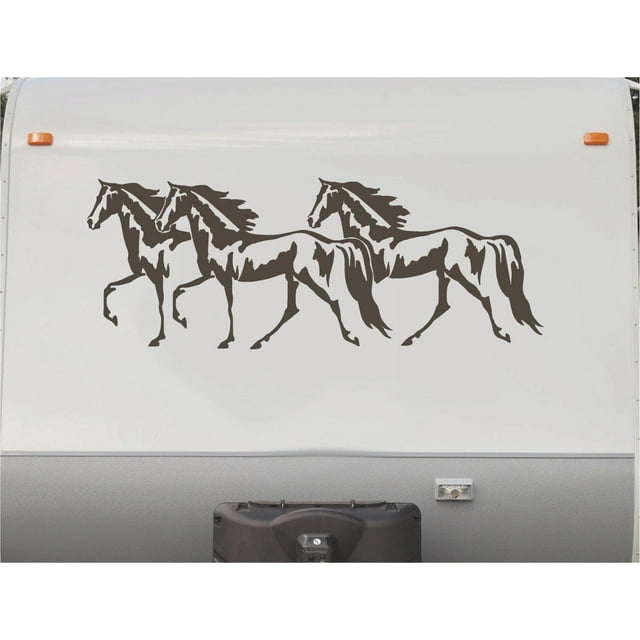 Equestrian Horse Trailer Vinyl Decals Enclosed Trailer Stickers Graphics Mural 253