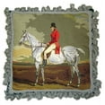 thumbnail image 1 of Equestrian Horse and Rider Petit Point/Needlepoint Pillow 16” x 16”, 1 of 1