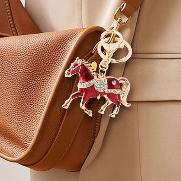 Equestrian Inspired Keychain Accessory - Horse Shaped Bag Charm with Durable Metal Ring - Stylish Gift for Animal Lovers