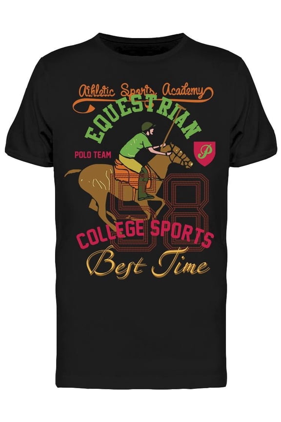 Equestrian Polo College T-Shirt Men -Image by Shutterstock, Male Small