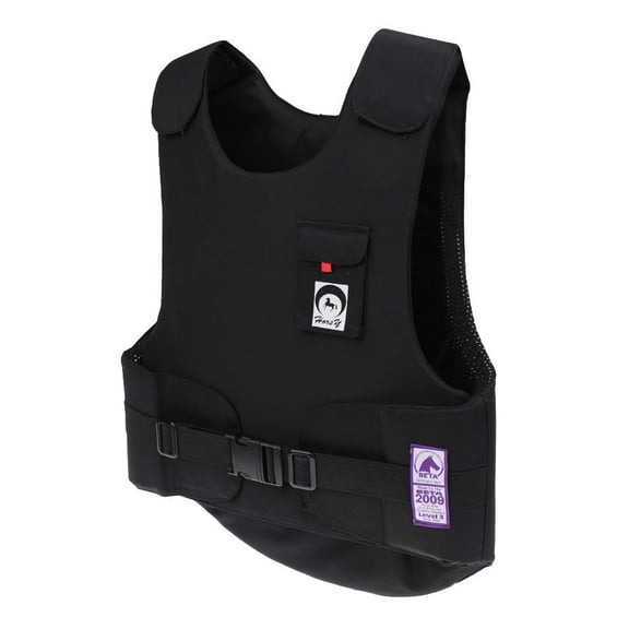 Equestrian , Professionaafety EVA Padded Horse Riding , , Waistcoat Unisex Black Zipper Waistcoat for Adult Men