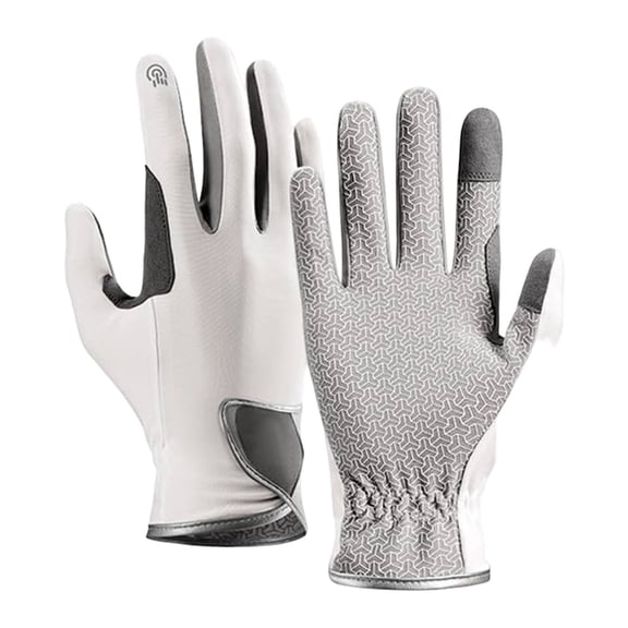 Equestrian Riding Gloves Non Grip Outdoor Sports Gloves Touchscreen Horse Riding Gloves For Cycling(White-20.5Cm)