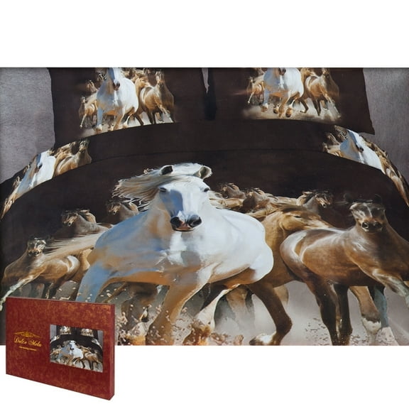 Equestrian Stallions Queen Size Bedding Set