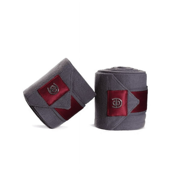 Equestrian Stockholm Fleece Bandages Grey Bordeaux Polo Wraps