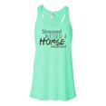 thumbnail image 1 of "Equestrian Tank Top, Stressed Blessed And Horse Obsessed, Horse Racerback, Horse Tank Top, Women's Racerback, Equestrian Lover, Horse Lover, Mint , SMALL", 1 of 1