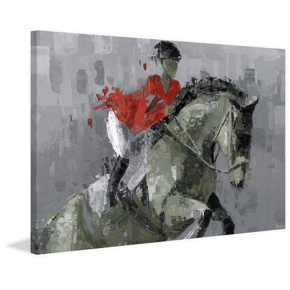 "Equestrian Trick Riding" Painting Print on Wrapped Canvas