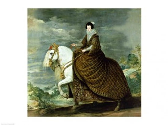 Equestrian portrait of Elisabeth de France Canvas Art - Diego Velazquez (24 x 18)