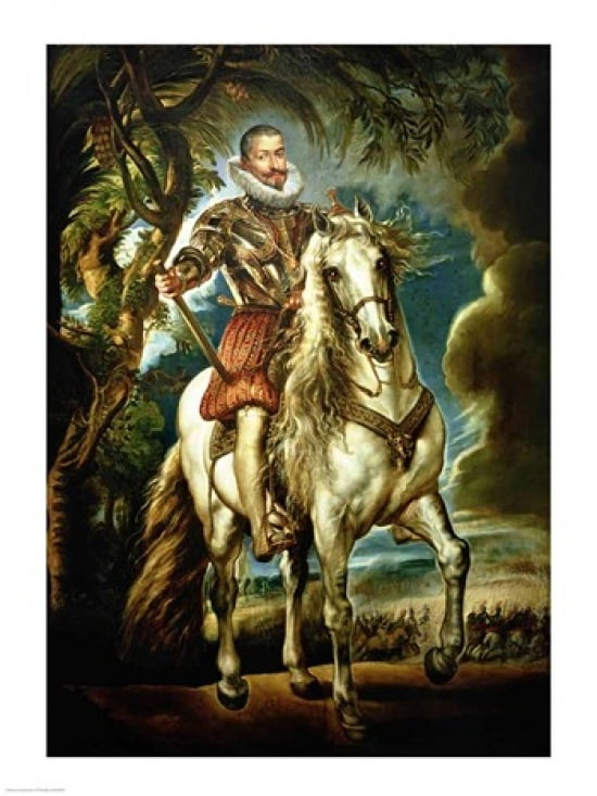 Equestrian portrait of the Duke of Lerma Canvas Art - Peter Paul Rubens (24 x 36)