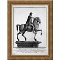 thumbnail image 1 of Equestrian statue of Marcus Aurelius 20x24 Gold Ornate Wood Framed Canvas Art by Piranesi, Giovanni Battista, 1 of 2