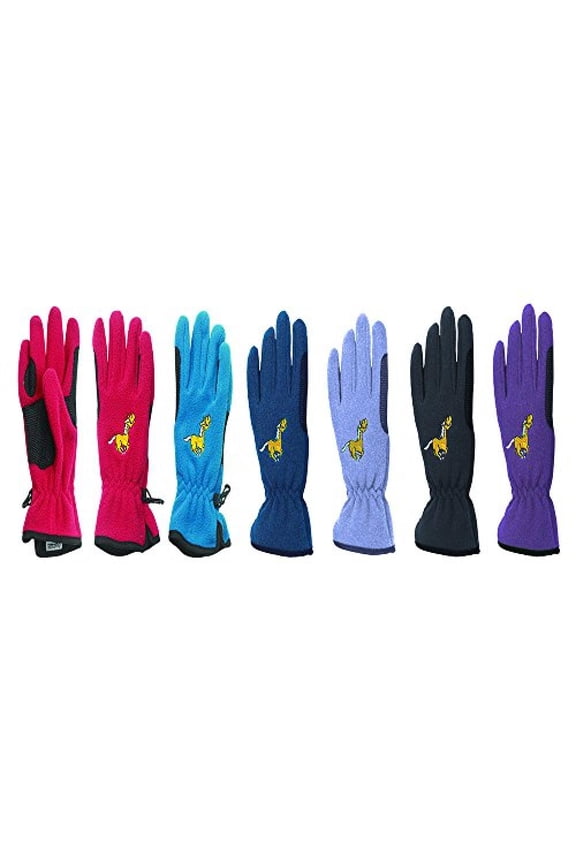 Equi-Star Childs Pony Fleece Glove Raspberry Red, Medium