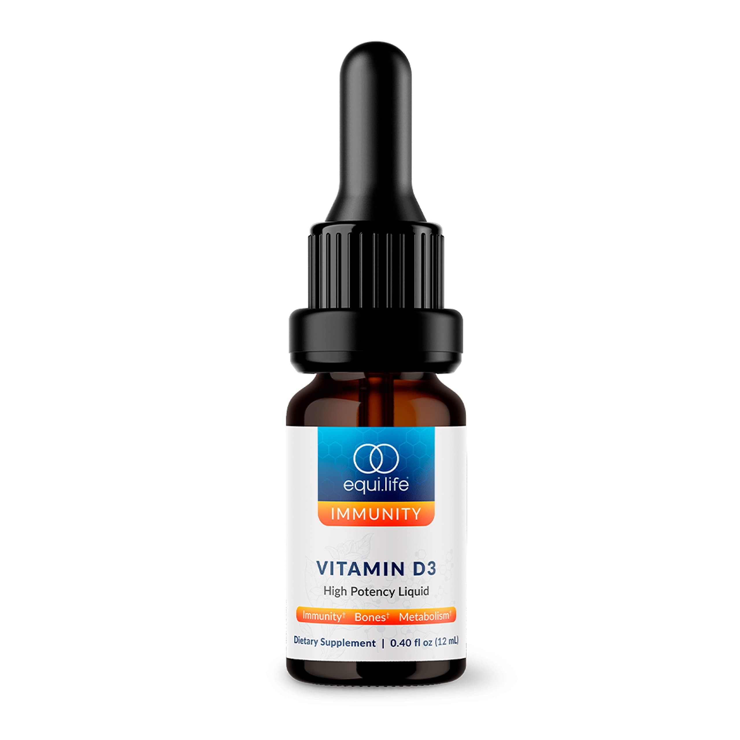 EquiLife Vitamin D3 HighPotency Liquid, Immunity Support Drops, Aids