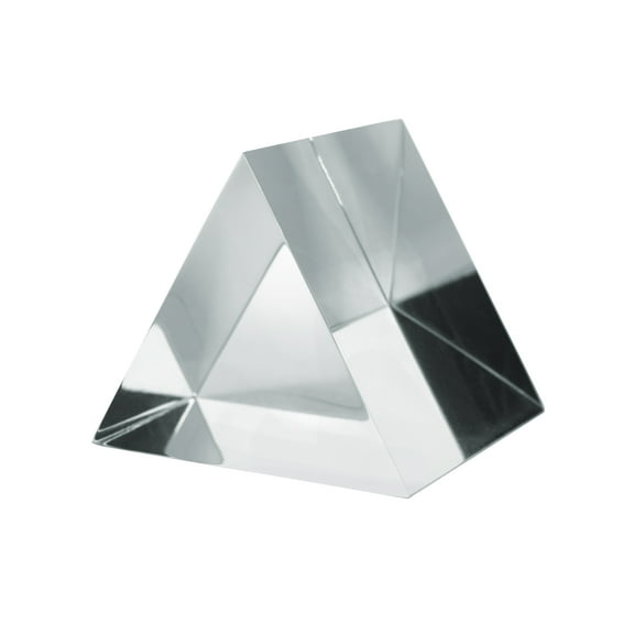 Equilateral Prism, 2" (50mm) Length, 2" (50mm) Faces - Triangular, 60 Degree Angles - Polished Acrylic - Excellent for Physics, Light Refraction & Wavelength Experiments, Photography - Eisco Labs