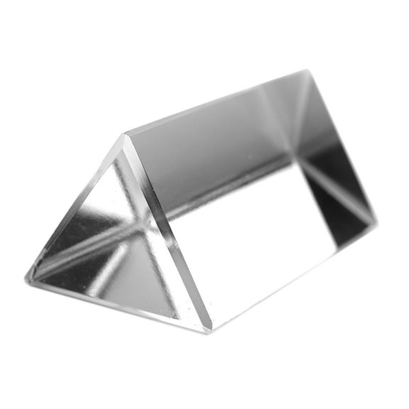 Equilateral Prism, 2" (50mm) x 1" (25mm) - Glass - Useful for Experiments in Optics, Light Refraction & Wavelengths - Eisco Labs