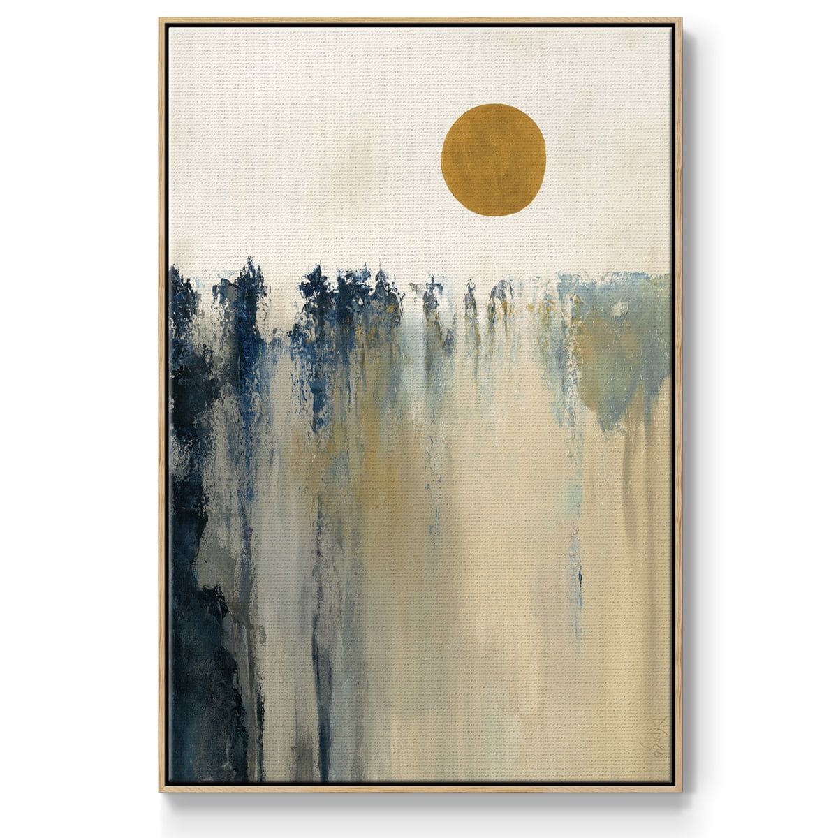 Equilibrium Framed Premium Gallery Wrapped Canvas - Ready to Hang - 17 x 25 - Natural Wood Floating Frame