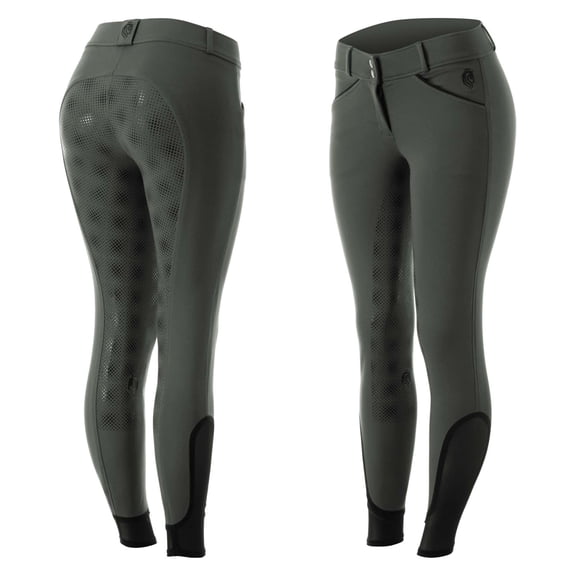 Equinavia Astrid Womens Silicone Full Seat Breeches | Mid Rise Riding Pants with Phone Pockets