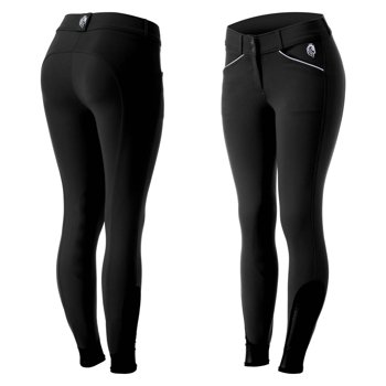 Equinavia Astrid Womens Silicone Knee Patch Breeches | Mid Rise Riding Pants with Phone Pockets