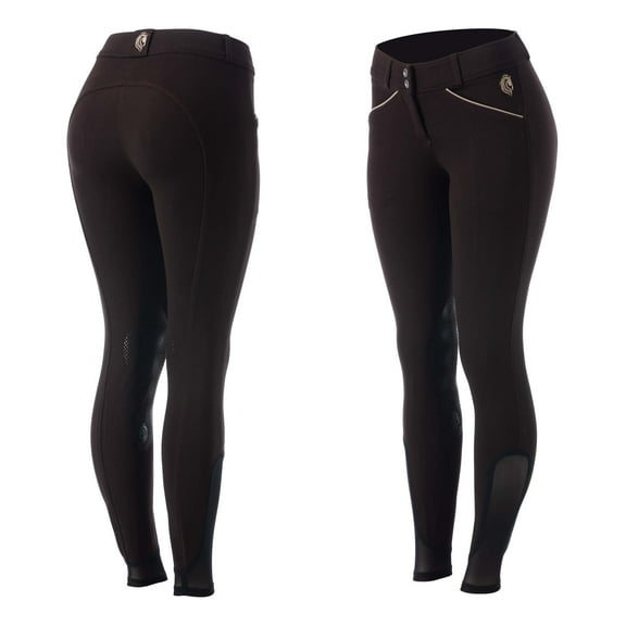 Equinavia Astrid Womens Silicone Knee Patch Breeches | Mid Rise Riding Pants with Phone Pockets