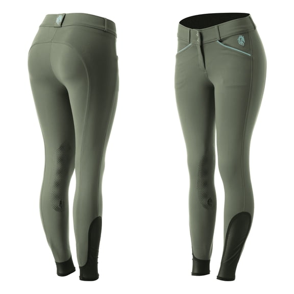 Equinavia Astrid Womens Silicone Knee Patch Breeches | Mid Rise Riding Pants with Phone Pockets