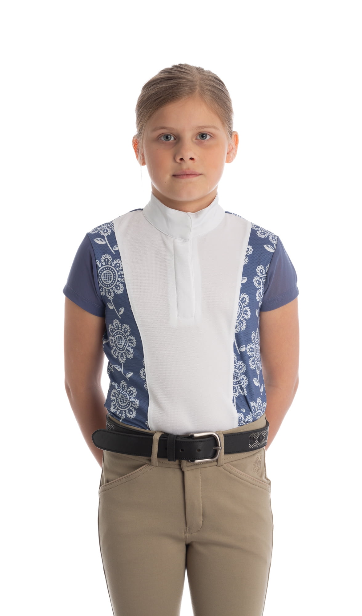 Equinavia Charlotte Kids Equestrian Short Sleeved Show Shirt with Cooling Mesh