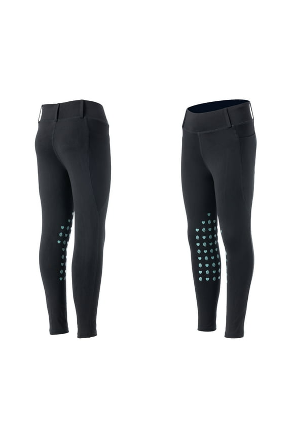 Classic Kids Silicone Knee Patch Horse Riding Pants | Equestrian Breeches Unisex Schooling Tights for Girls, Boys