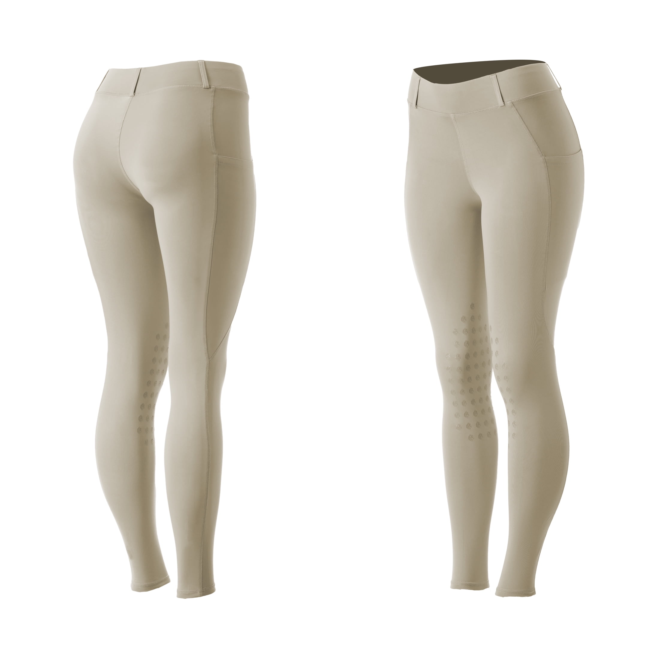 Equinavia Classic Womens Equestrian Silicone Knee Patch Breeches with Phone Pockets | Horse Riding Pants Schooling Tights