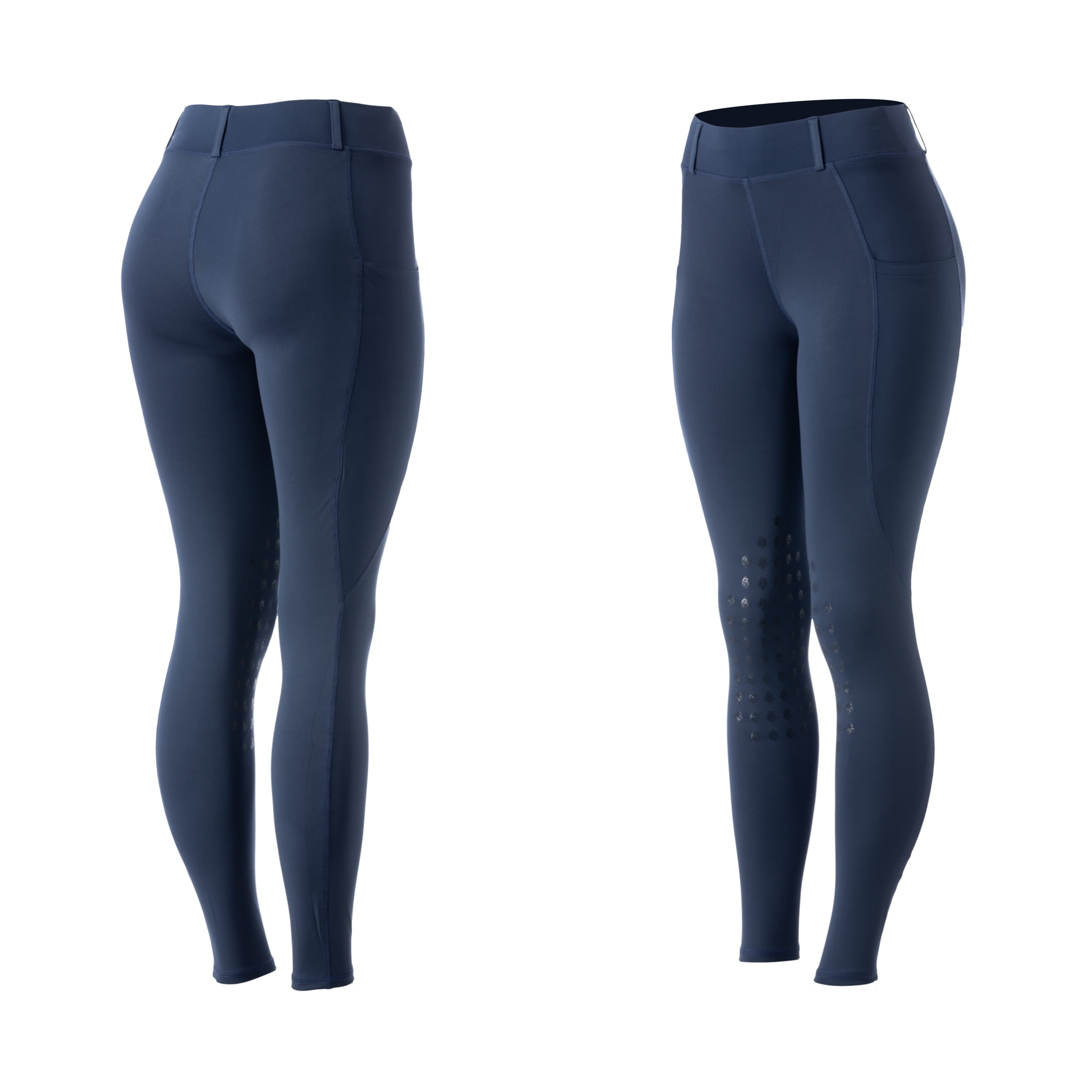 Equinavia Classic Womens Equestrian Silicone Knee Patch Breeches with Phone Pockets | Horse Riding Pants Schooling Tights