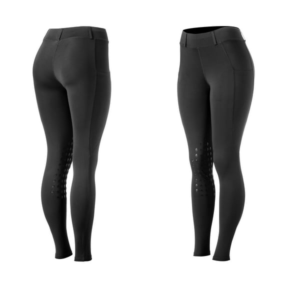 Equinavia Classic Womens Equestrian Silicone Knee Patch Breeches with Phone Pockets | Horse Riding Pants Schooling Tights