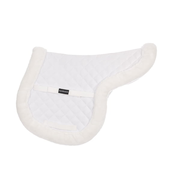 Equinavia Eidsvoll Forward Cut Shaped English Saddle Pad for Show Jumping with Ultra Fleece Trim - White - L