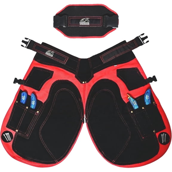 Equine Care Farrier Apron Chaps 2mm Cowhide Leather, 25 Inch Length, Adjustable Waist (28-52 Inch)