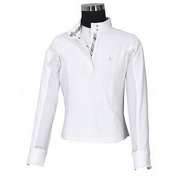 Equine Couture Children's Cara Long Sleeve Show Shirt White Large