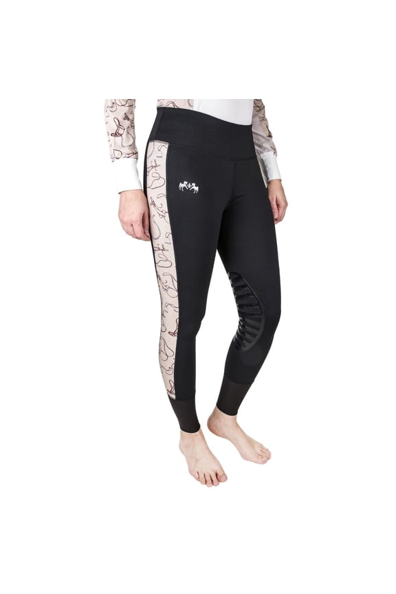 Ladies Equestrian Gear Tights- Black- Medium