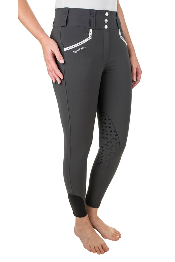 Ladies Nicole Knee Patch Breech- Charcoal- 32