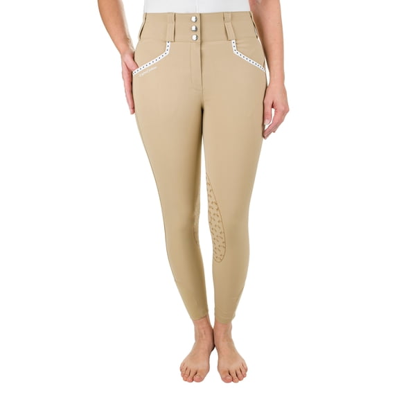 Equine Couture Ladies Nicole Knee Patch Breech- Safari- 24
