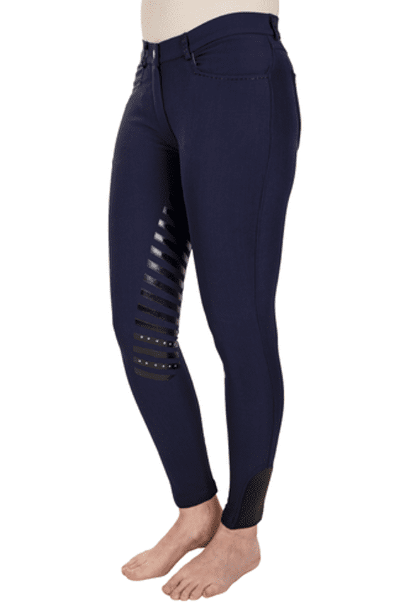 Equine Couture Ladies Nora Extended Knee Patch Breeches - Navy - 32
