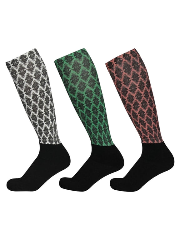 Equine Couture Ladies Tara Technical Padded Knee Hi Boot Socks - 3 Pack