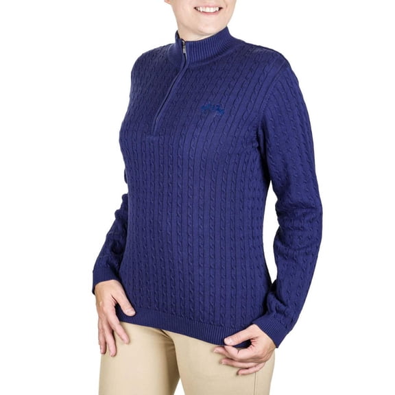 Equine Couture Ladies Zara Cable Knit Sweater- Sapphire- M