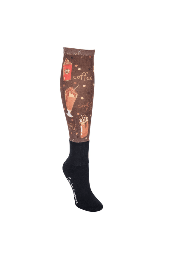 Equine Couture OTC Boot Socks Coffee Lovers Standard