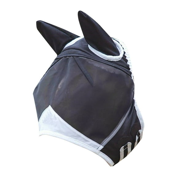 Equine Fly Mask with Ears - Ultra Soft Stretchy Mesh Horse Face Cover with UV Protection, Breathable Design for Horses, Ponies, and Miniature Breeds