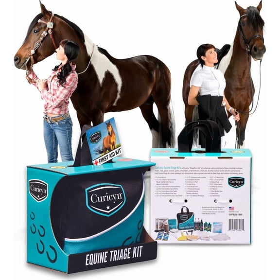 Equine Triage Kit - 36 Piece Equine First Aid Kit for Horses - Contains Equine Emergency Essentials Including Hoof Kit - Horse First Aid Kits - Horse Emergency Necessities