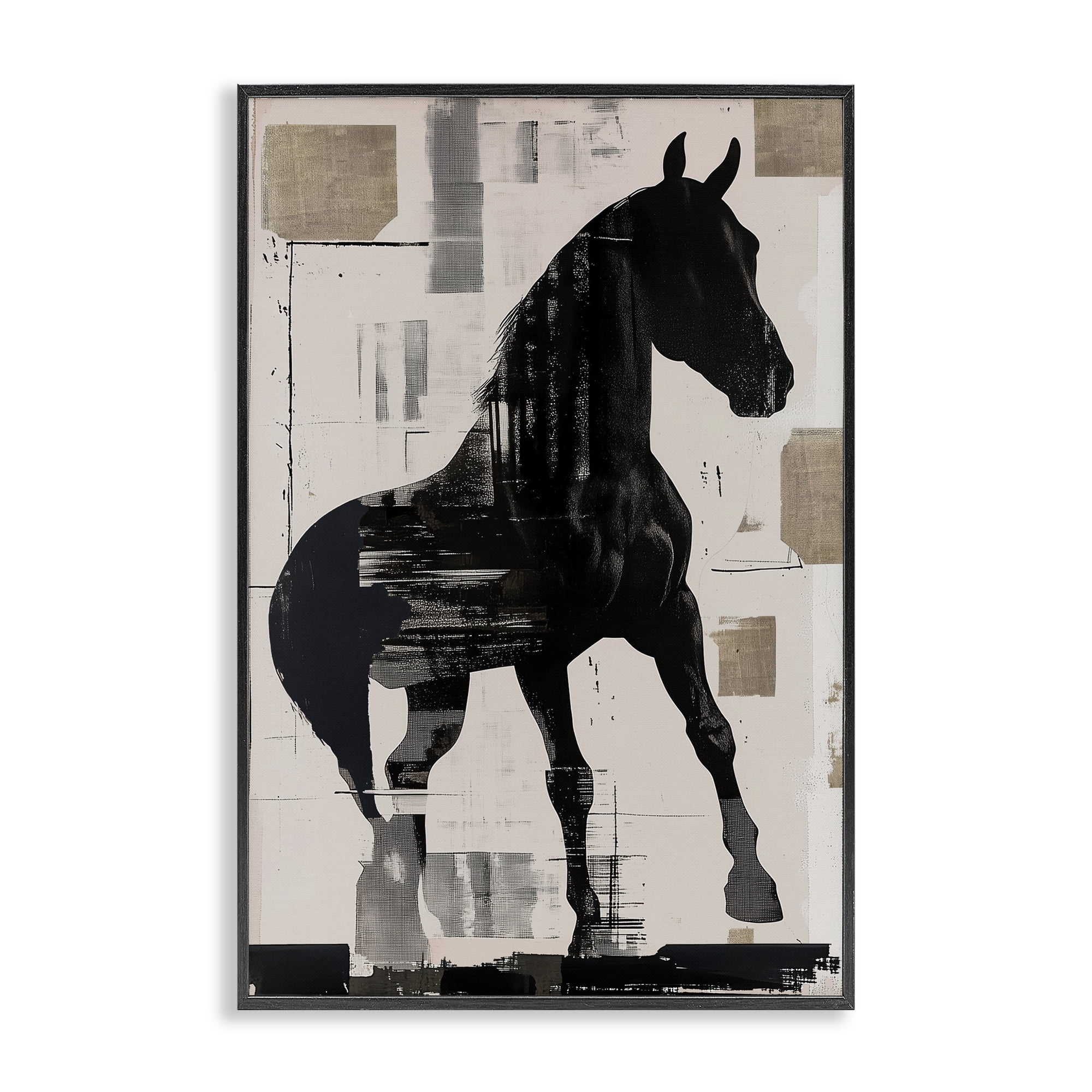 Equinity Horse Silhouette Black Framed Giclee Art, design by Annabelle Hall