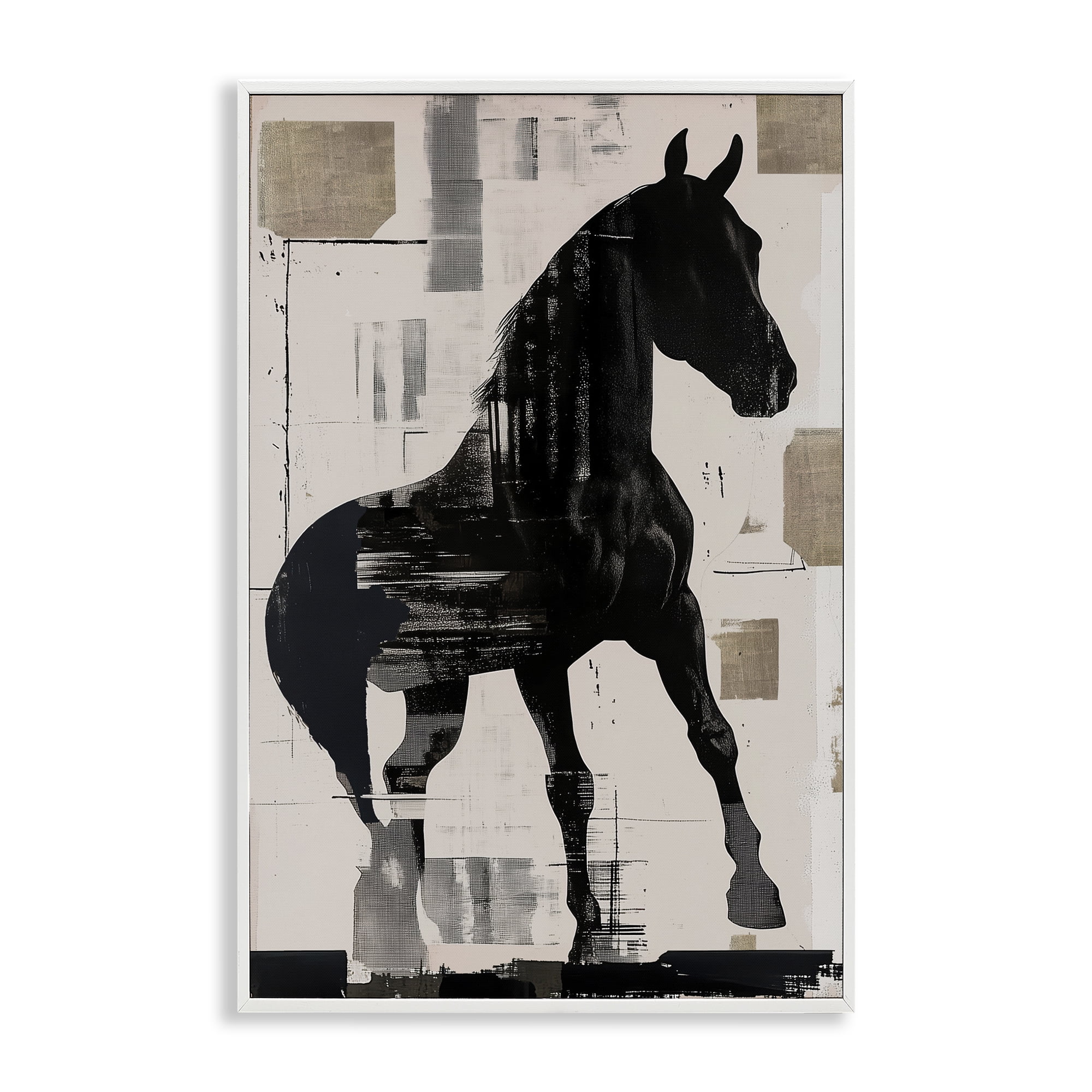 Equinity Horse Silhouette White Framed Giclee Art, design by Annabelle Hall