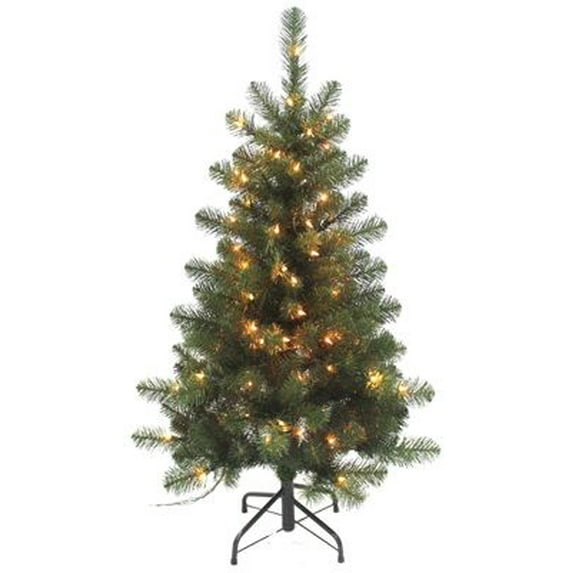 Equinox 2 PDT-113-40 Pre-Lit Artificial Christmas Tree, Piedmont Fir, 100 Clear Lights, 4-Ft.
