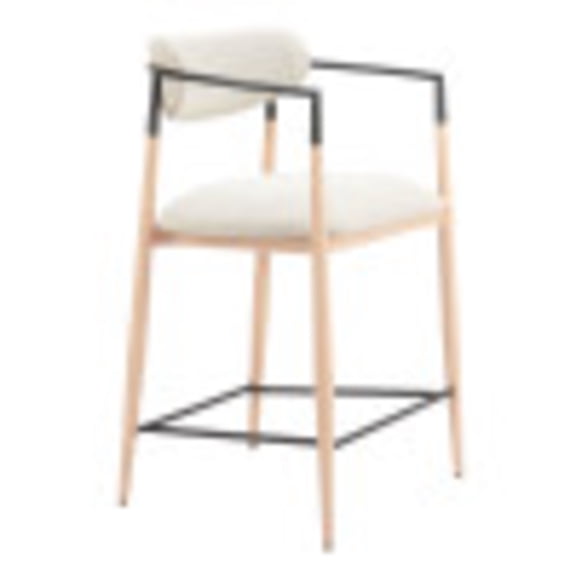Equinox Counter Stool Oyster Gray & Natural Counter Stool, Modern Style, Armrest support, Steel, Indoor Bar