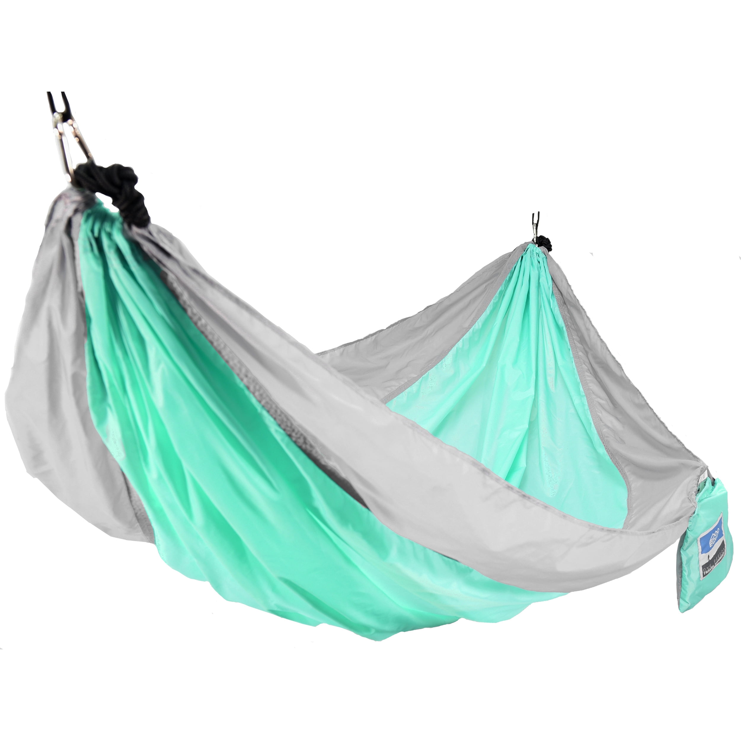 Equip 1 Person Gray and Mint Lightweight Portable Nylon Camping Travel Hammock