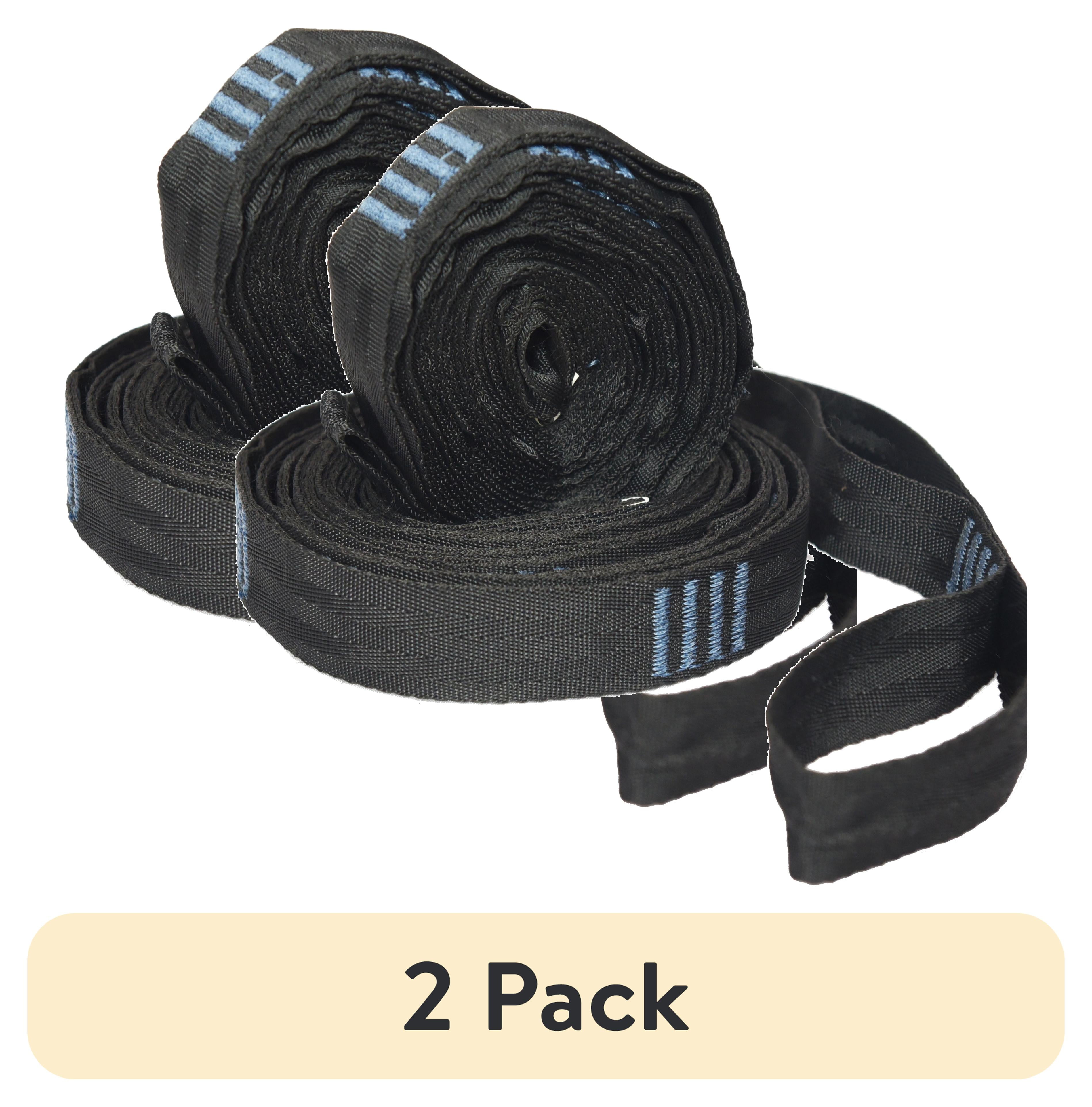 Equip Black Polyester Hammock Suspension Straps with Multiple Anchor Points