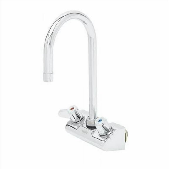 T&S Brass - Equip 4'' Wall Mount Faucet w/ 5-1/2'' Swivel Gooseneck, 2.2Gpm Aerator