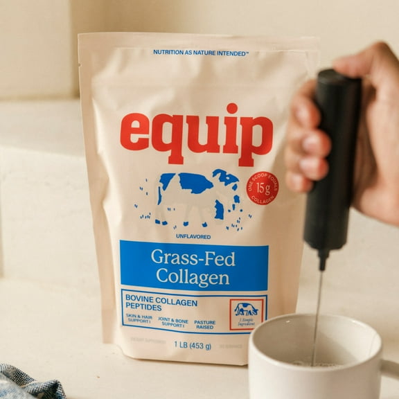 Equip Foods Unflavored Grass Fed Collagen Peptides Powder Supports Healthy Joints, Skin & Nails