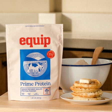 Equip Foods Unflavored Prime Protein Powder Grass-Fed Beef Isolate Clean, Real Food Ingredients