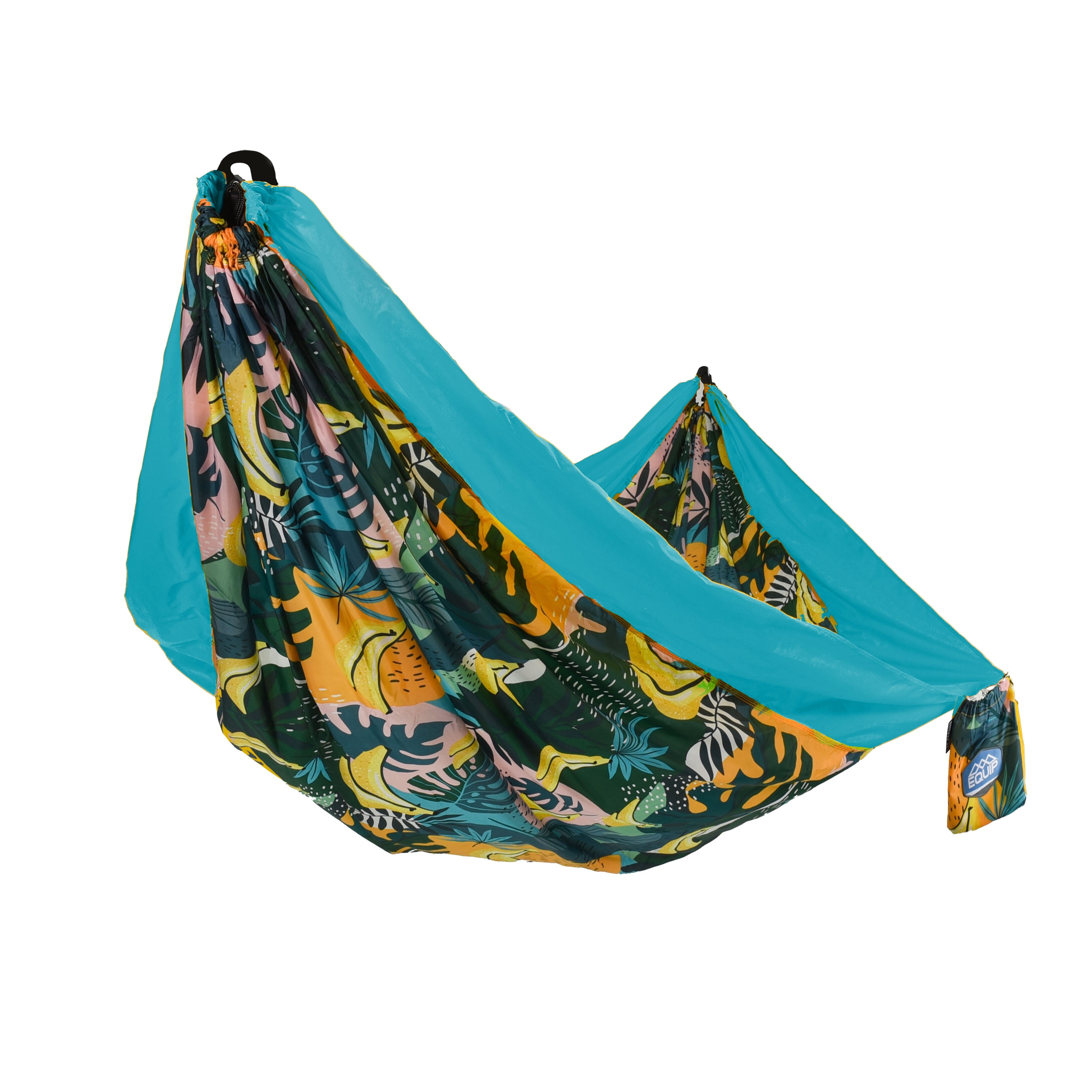 Equip Lightweight Portable Nylon Camping Travel Hammock, 1 Blue Tropic Like It's Hot Pattern, Size 116" L x 59" W