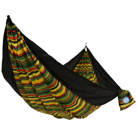 Equip Lightweight Portable Nylon Camping Travel Hammock, 1 Person, Size 116" L x 59" W Black Multi